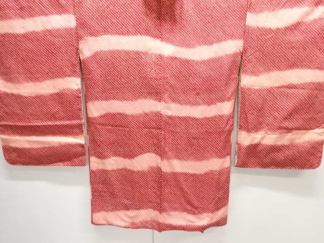 JAPANESE ANTIQUE HAORI / TAISHO ROMAN STYLE / SILK / ALL SHIBORI / WAVY STRIPE